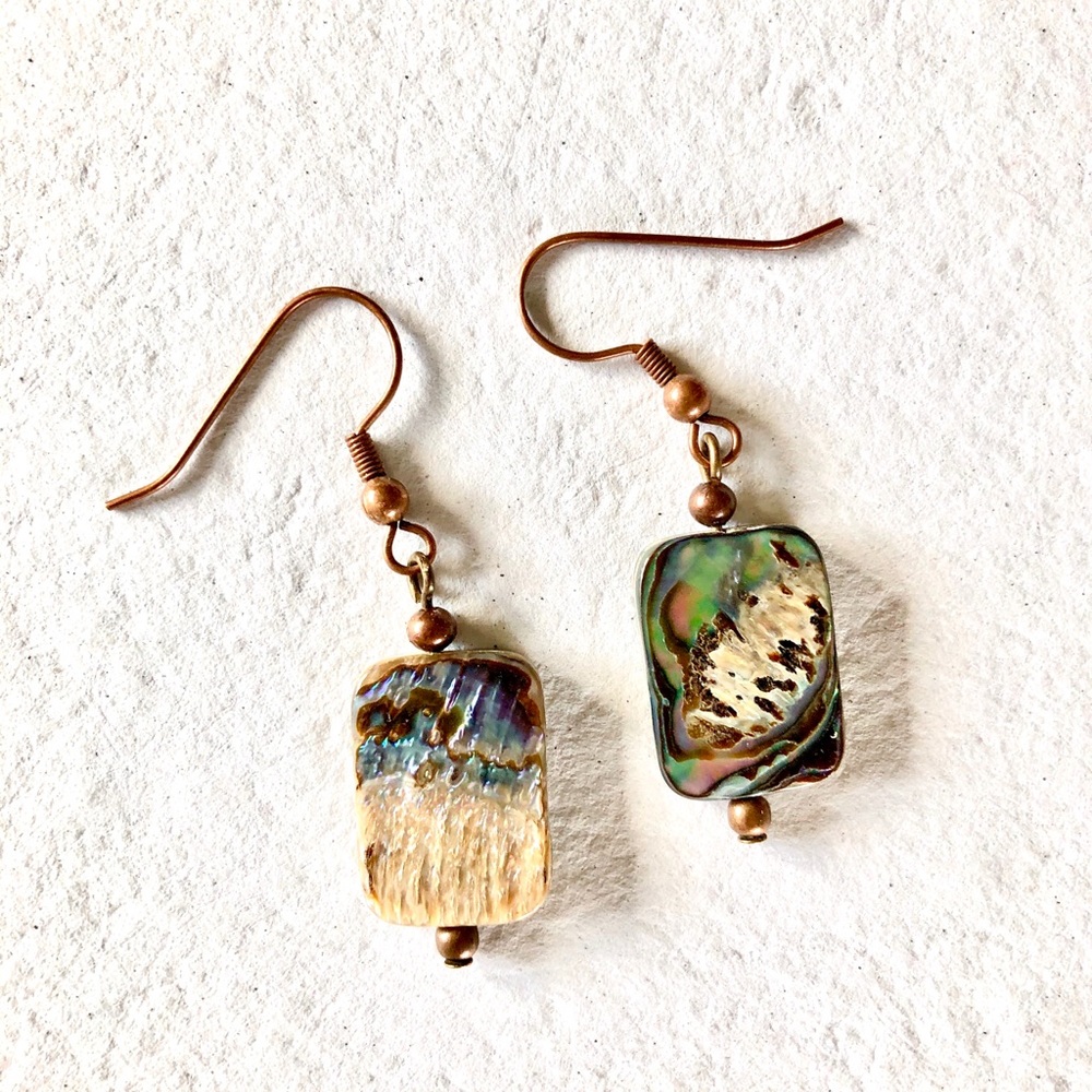 NWOT Abalone shell earrings